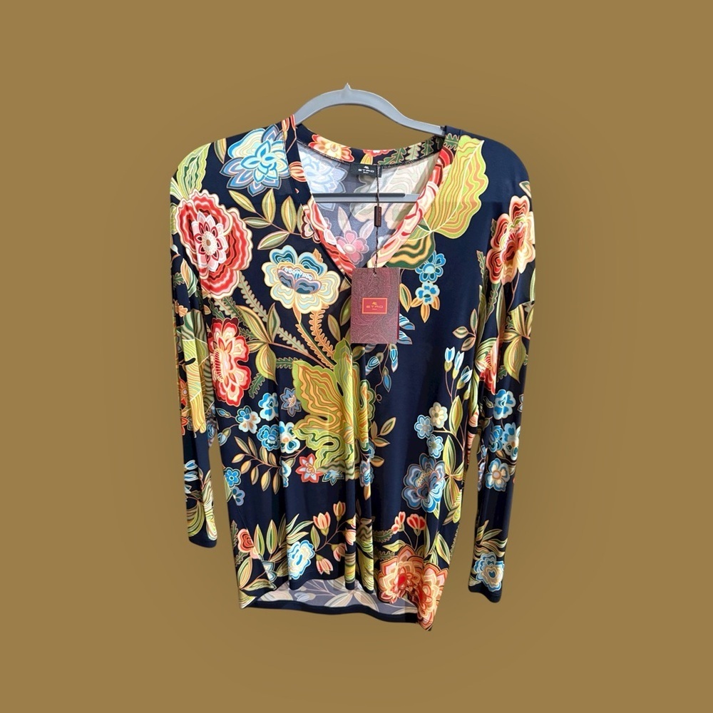 NWT ETRO paisley print long sleeve tunic style blouse - Picture 5 of 5